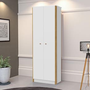Armário para Escritório Alto 2 Portas Office J&A Móveis Branco/Marrom