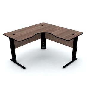 Mesa para Escritório em L Estação de Trabalho ETP1515 Maxxi Pandin Móveis Preto/Noce Marromlle