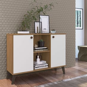 Buffet 2 Portas Retrô Ar1300 Marromlle/Branco Off Marromlle/Branco Off
