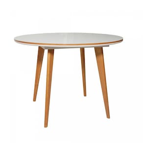 Mesa de Jantar Tampo de Vidro 110cm Godam Espresso Móveis Cinamomo/Off White