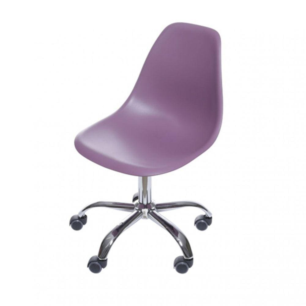 Cadeira para Escritório Secretária Decorativa Eames DKR 1102 Or Design Roxa