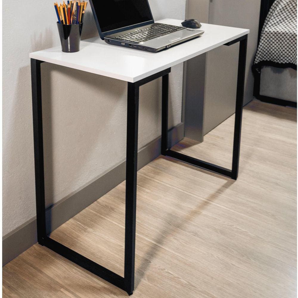 Escrivaninha Industrial Slim Yescasa Branca/Preto