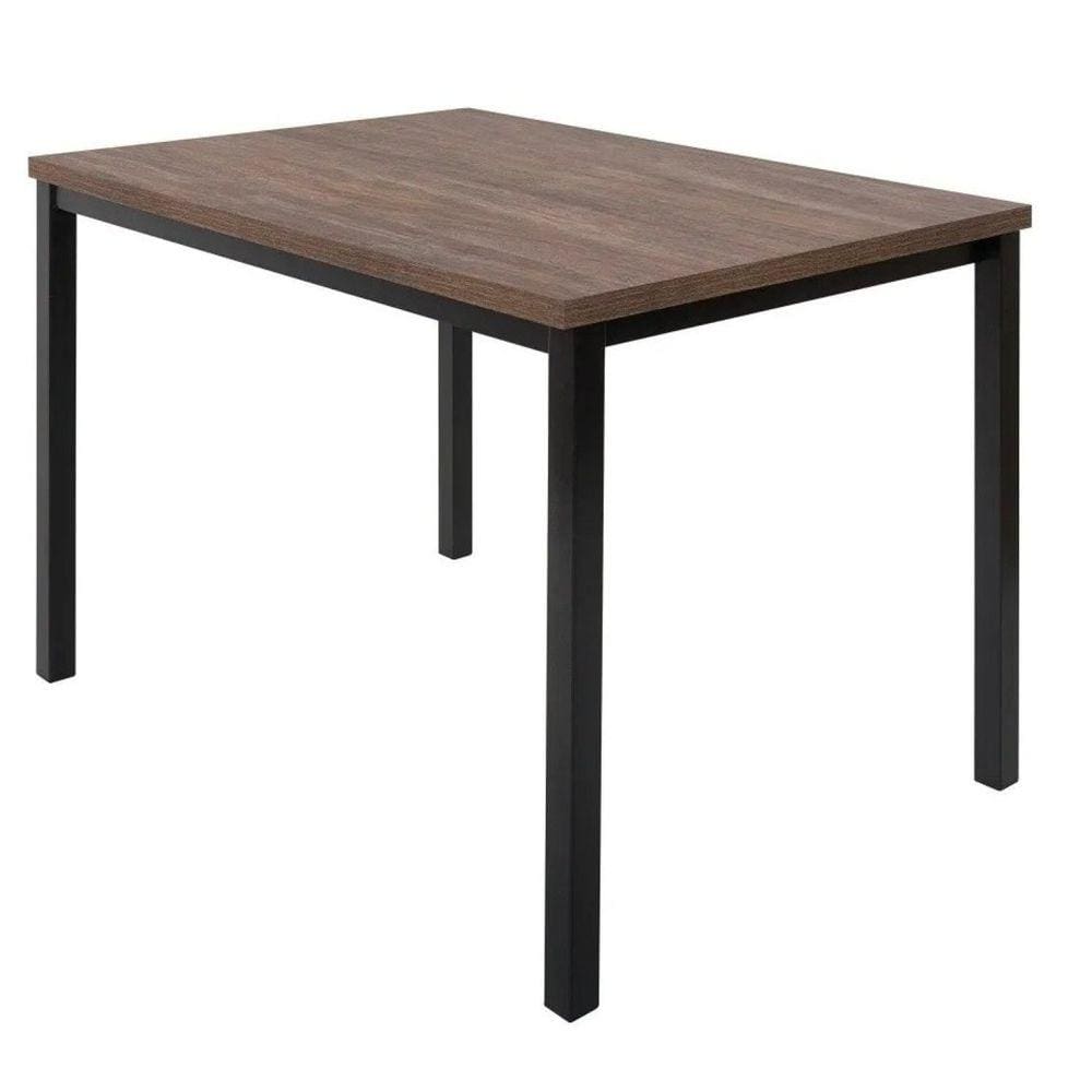 Mesa Tubo 110x72cm Tampo MDP BP Mega Ciplafe Preto/Amêndoa