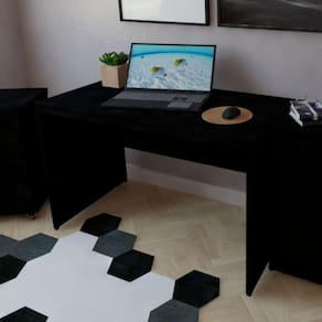 Mesa para Escritório 130cmx60cm 40mm Bramov Móveis Preto