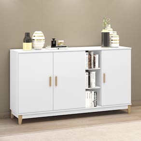 Aparador 3 Portas 3 Nichos Legno Movelbento Branco