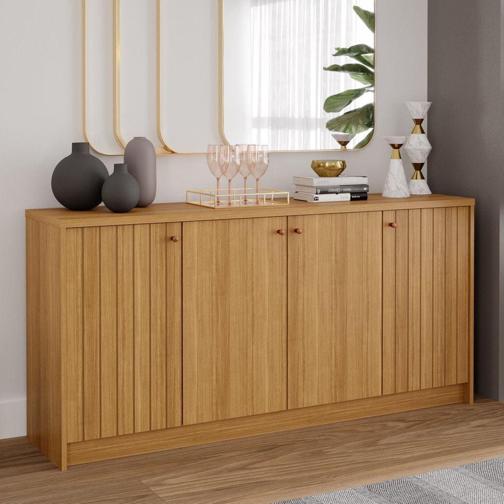 Buffet para Sala de Jantar MDF 4 Portas Lia Marrom