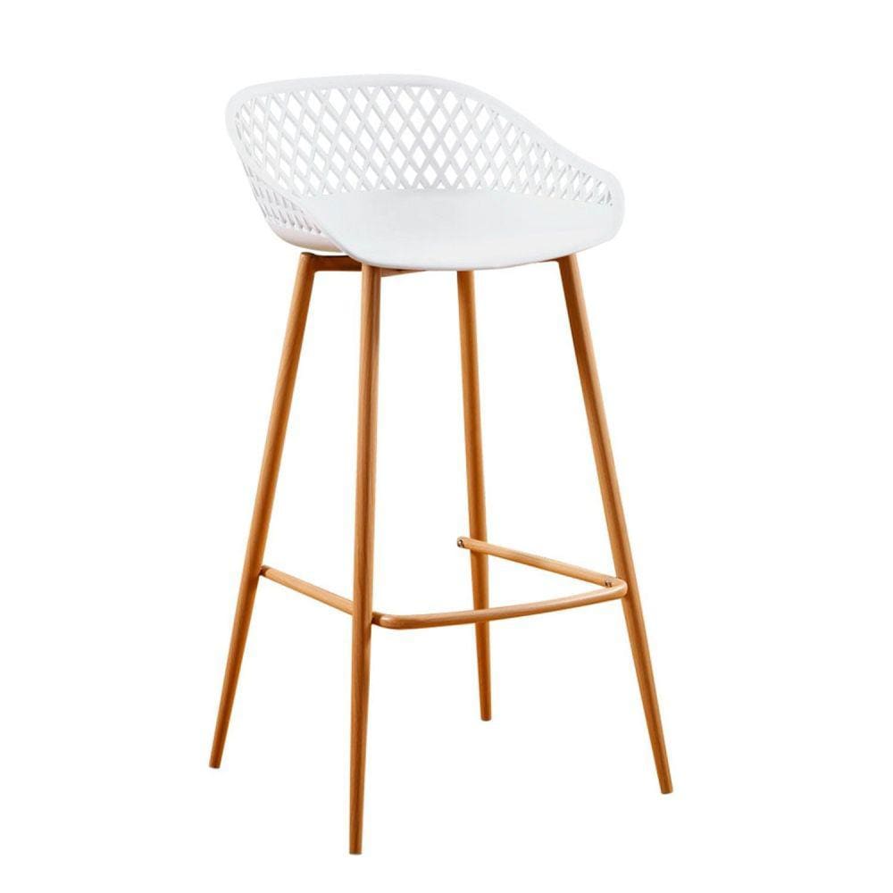 Banqueta Alta com Encosto e Apoio para Pés Clarice Branco