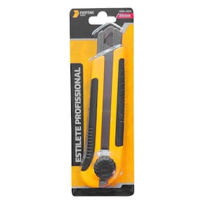 Estilete Pro Doméstico Industrial Lâmina 25mm Emborrachada Ergonômico Fertak