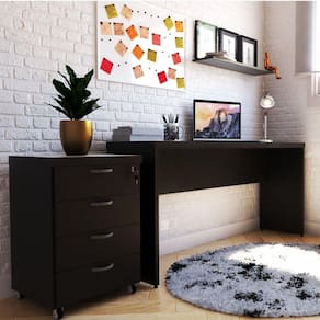 Mesa para Escritório 180cmx42cm 40mm Preto