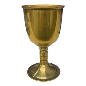 Cálice Para Ritual Em Alumínio Pintado Dourado 14Cm 200 Ml