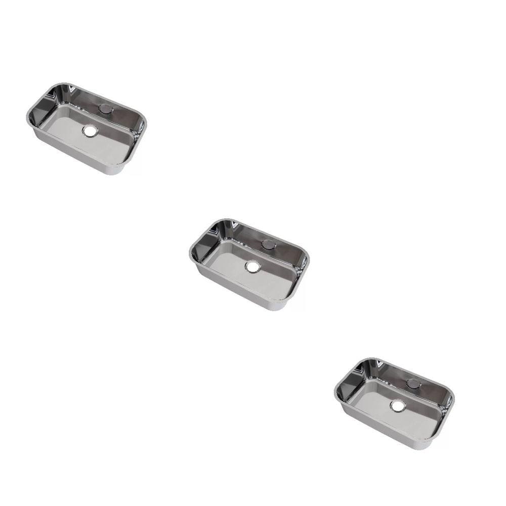 Cuba Inox de Embutir 56x34x18 Invicta Alto Brilho - 3 Peças na Embalagem - caixa com 3 Unidade - Inox