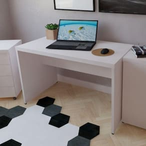 Mesa para Escritório 120cmx60cm 40mm Bramov Móveis Branco
