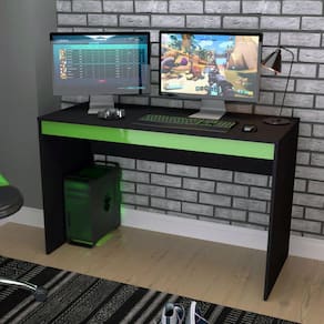 Escrivaninha Mesa Gamer B23 Nova Mobile Preto/Verde