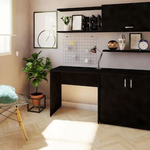 Mesa para Escritório 90cmx47cm 25mm Bramov Móveis Preto