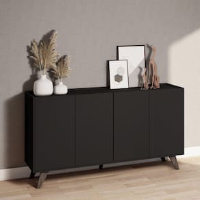 Buffet 4 Portas 148,5cm Monterrey Estilare Preto