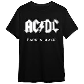 Camiseta AC DC Back In Black Banda De Rock Preta Unissex Adulto e Infantil 100% Algodão