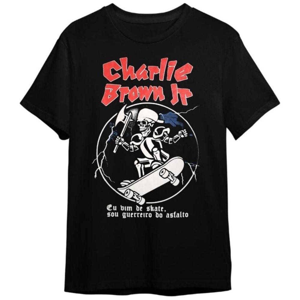 Camiseta Charlie Brown Jr Preta Unissex 100% Algodão