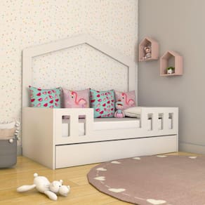 Bicama Casinha com Estrado Fixo Play Branco