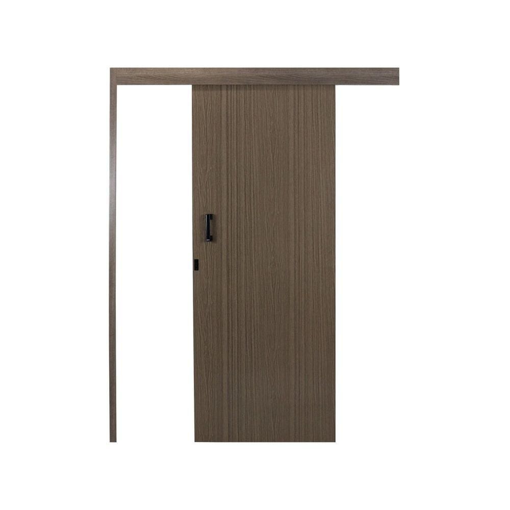 Porta de Correr Madeira 215x70cm Sobrepor Reversível Melamínico MGM Carvalho Quebec