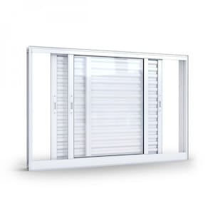 Janela de Alumínio Veneziana 100x120cm 3 Folhas Lucasa Alumínios Branco