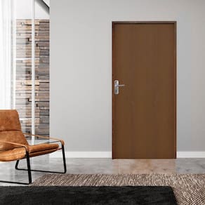Kit Porta de Madeira 210x62cm Batente 9cm Fechadura Alavanca Rodam Imbuia
