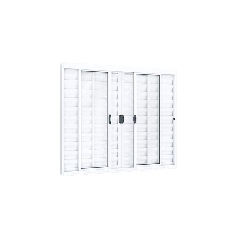 Janela Veneziana de Alumínio 6 Folhas Ideale 100cmx150cm Lucasa Branco