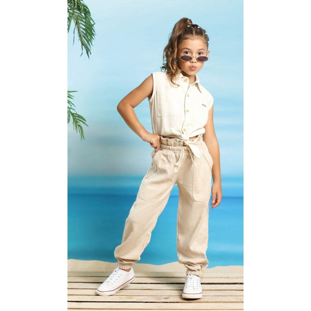 Calça jogger menina modinha infantil