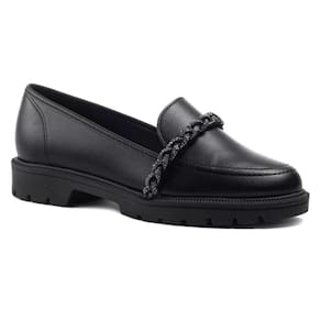 Mocassim Loafer Beira Rio Conforto Trança Strass 4283.117