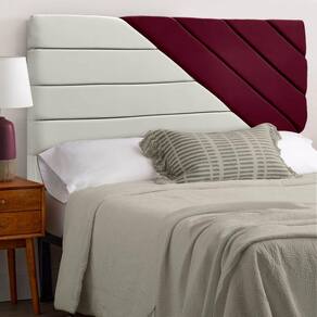Cabeceira para Cama Box King 193cm Estilo Veludo Bege/Marsala SOFA STORE