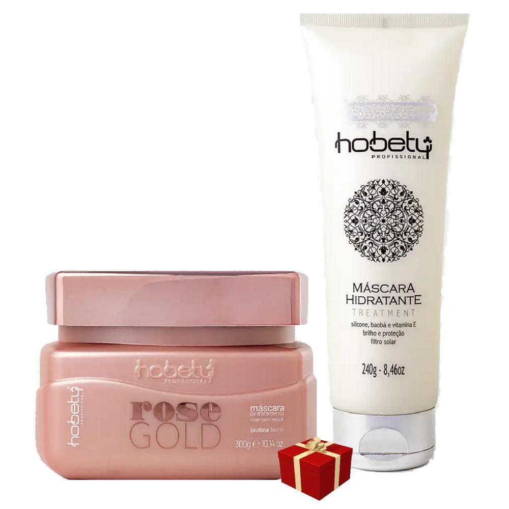 Hobety Máscara Rose Gold 300G +Máscara Linha Hidratante 240G