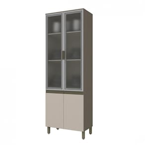 Cristaleira para Cozinha 4 Portas 71,5cm Connect Henn Duna/Cristal