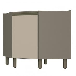 Balcão Canto Oblíquo 1 Porta 79cm Connect Henn Duna/Cristal