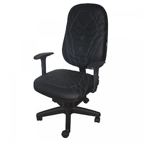 Cadeira Gamer Naja Braço Regulável Modelo Presidente Ecoflex Costura Azul