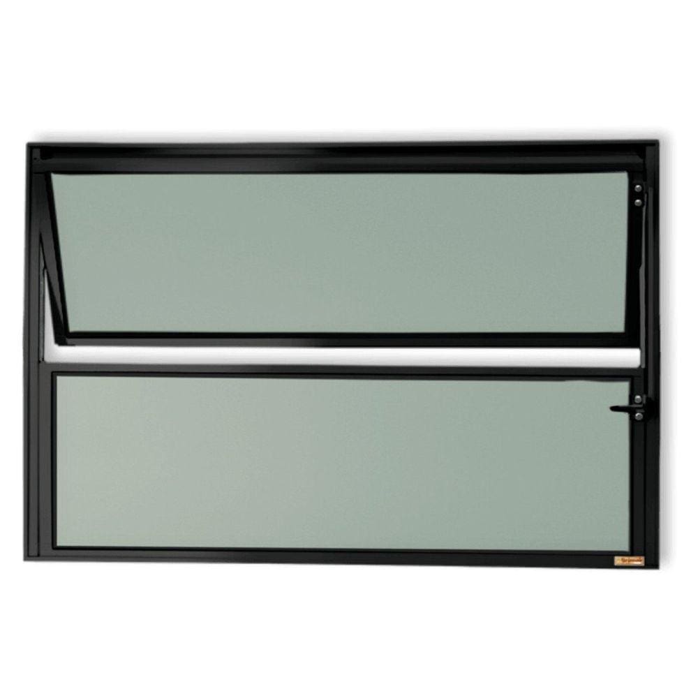 Janela de Alumínio Basculante 40x100cm Vidro Mini Boreal Master Brimak Preto