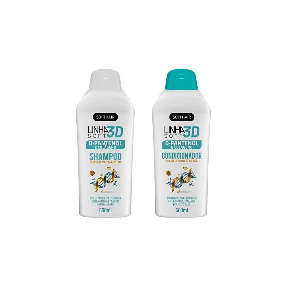 Kit Shampoo+Cond Soft Hair 500Ml D-Pantenol Colageno 3D