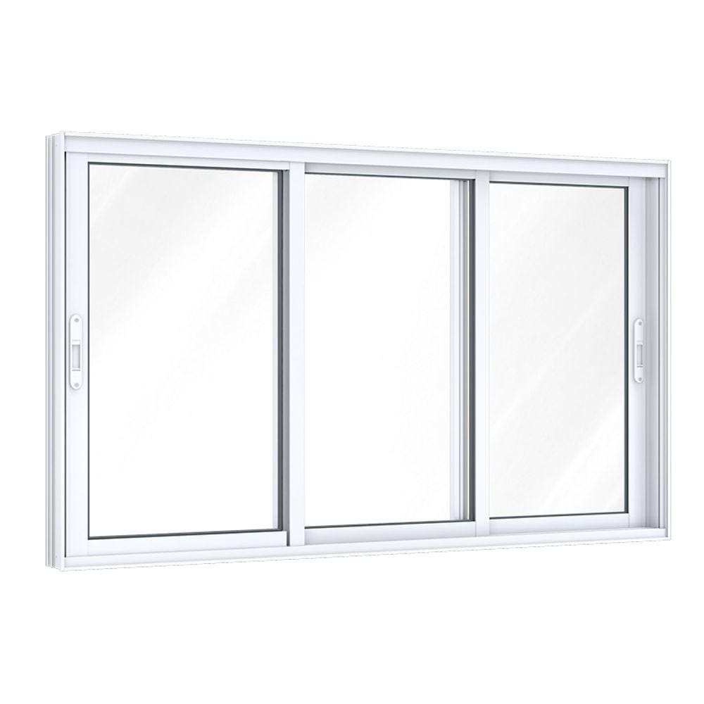 Janela de Alumínio de Correr 100x200cm 3 Folhas Móveis com Vidro Lucasa Eccellente Branco