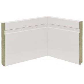 Rodapé de MDF 15cm x 15mm x 2.20m MDF Revestido Frisado Casablanca Branco