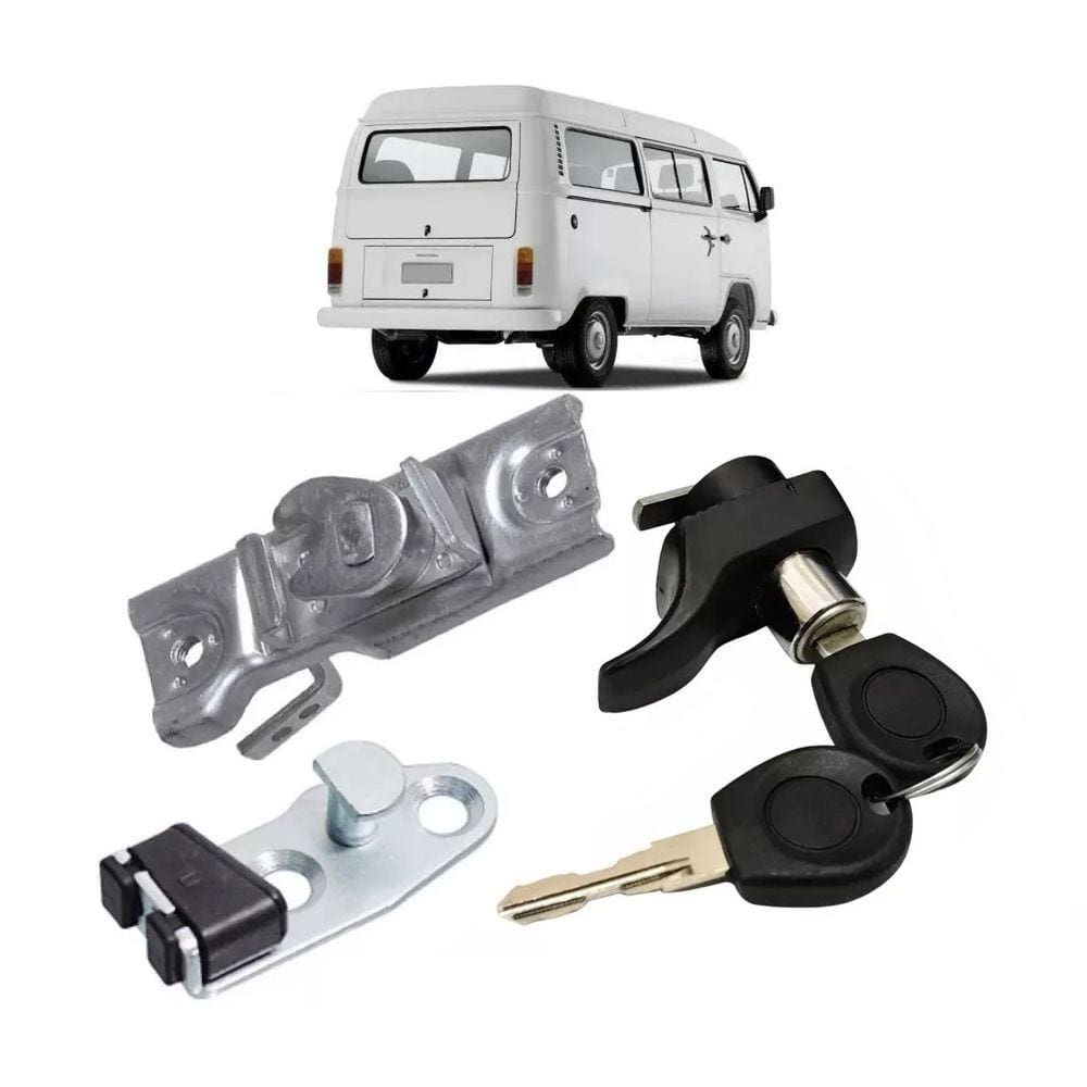 Kit Maçaneta Fechadura E Batente da Tampa Traseira Superior Kombi 97 A 2013