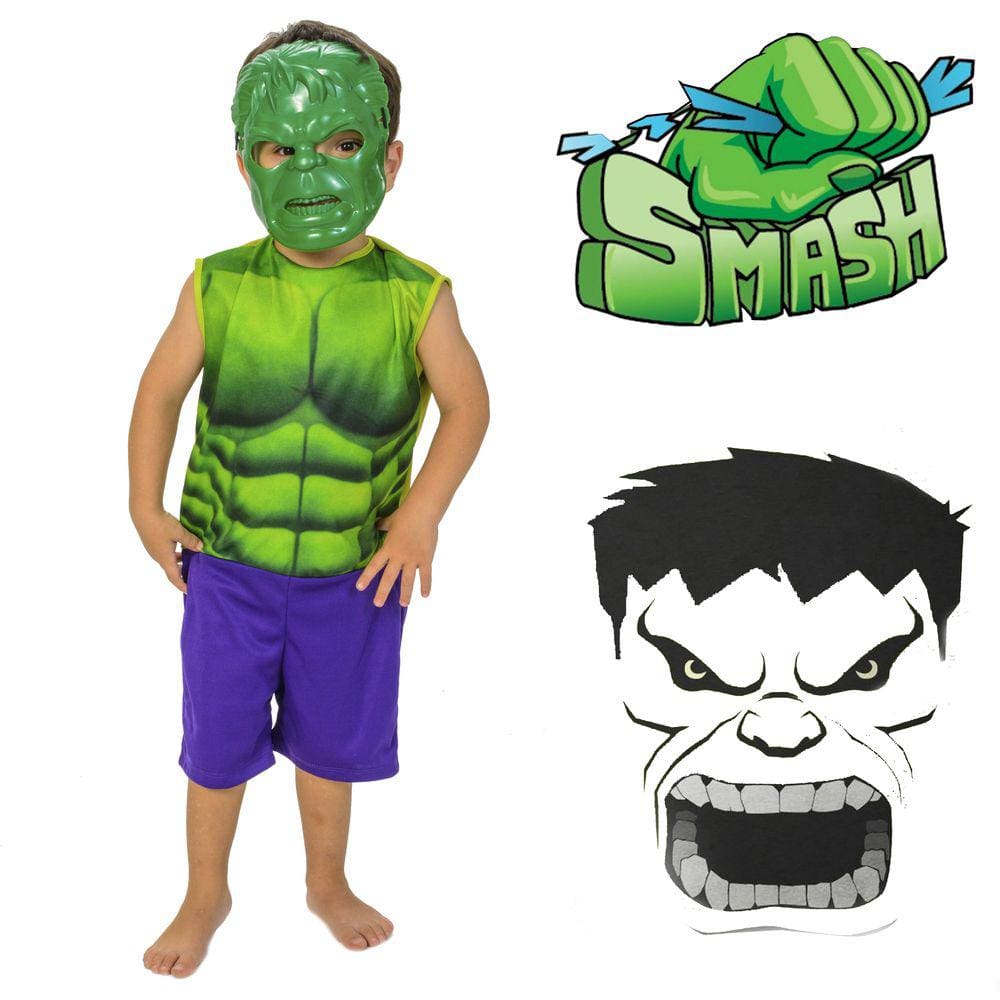 Roupa Infantil Homem Verde Avengers Clássico MasterToys