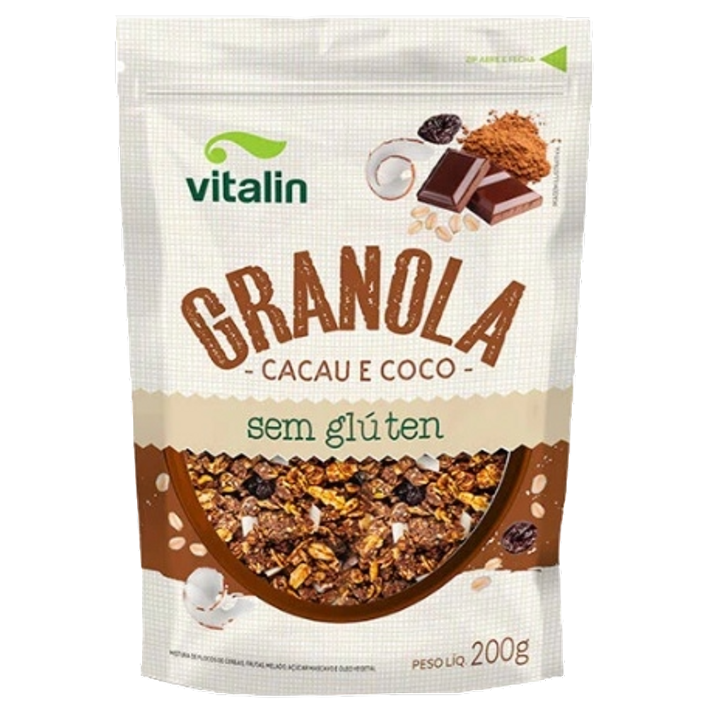 Granola Cacau e Coco Sem Glúten Vitalin 200g