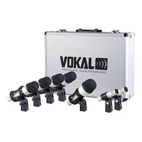 Kit de Microfones para Bateria 7 Peças com Cabos para Bateria Vokal VDM7