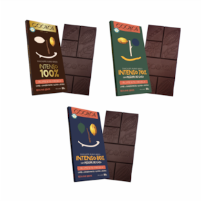 Kit 3 Chocolates Intenso Cookoa: 70%, 80%, 100% Cacau