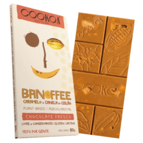 Kit 6X: Chocolate Banoffee Caramelo e Canela Vegano Cookoa 80g