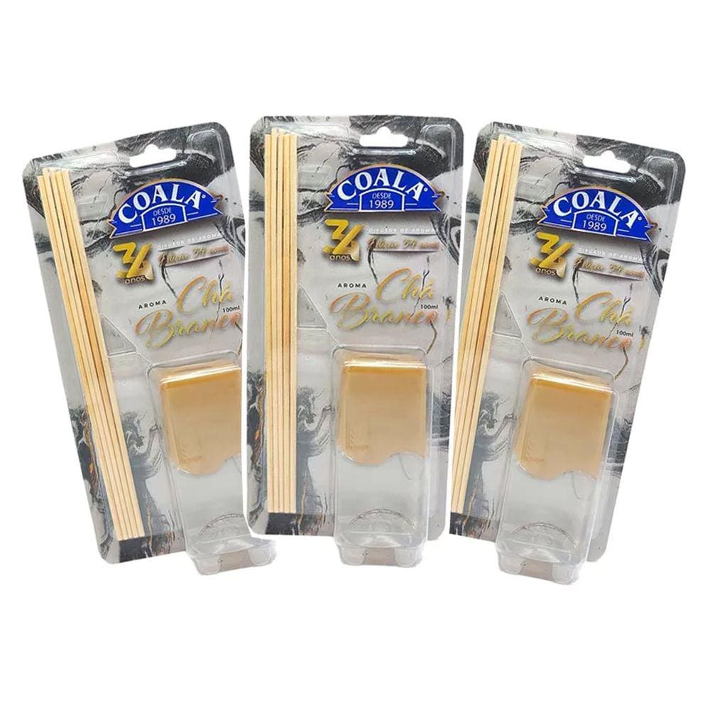 3 Difusor de Aromas Coala Chá Branco 100ml