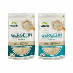 Kit 2 Gergelim Vitalin: Branco Descascado, Branco Natural