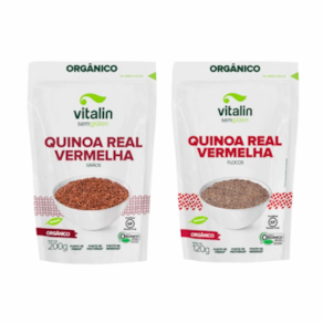 Kit 2 Quinoa Real Vermelha Orgânica: Em Flocos, Em Grãos
