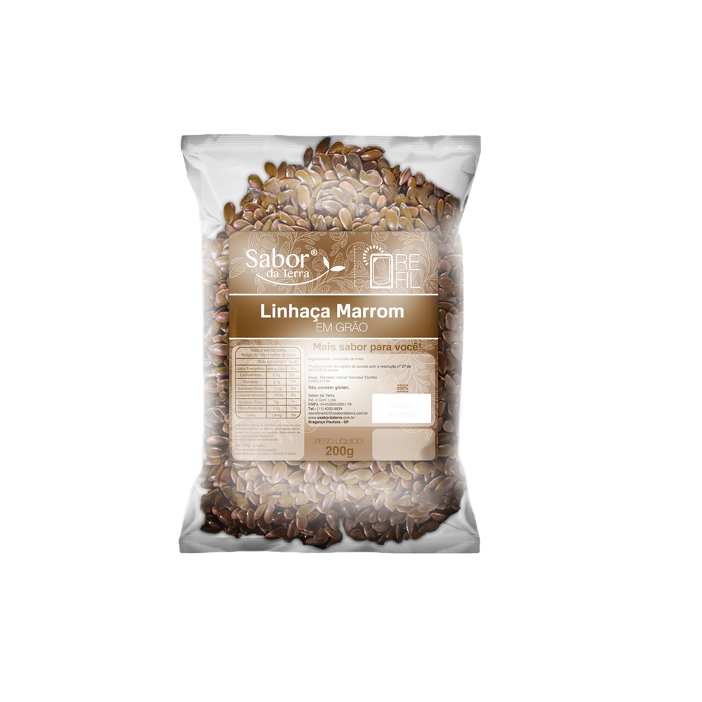 Kit 3X: Semente de Linhaça Marrom Sabor da Terra 200g