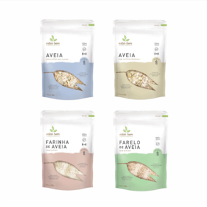 Kit 4 Aveia Estar Bem: Em Flocos, Prensada, Farinha, Farelo