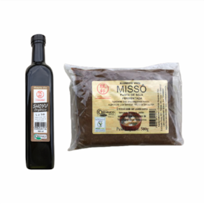 Kit Molho Shoyu 500ml e Missô 500g Orgânico Família Hattori