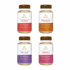 Kit 4 Temperos Estar Bem 190g: Carne, Frango, Arroz, Feijão